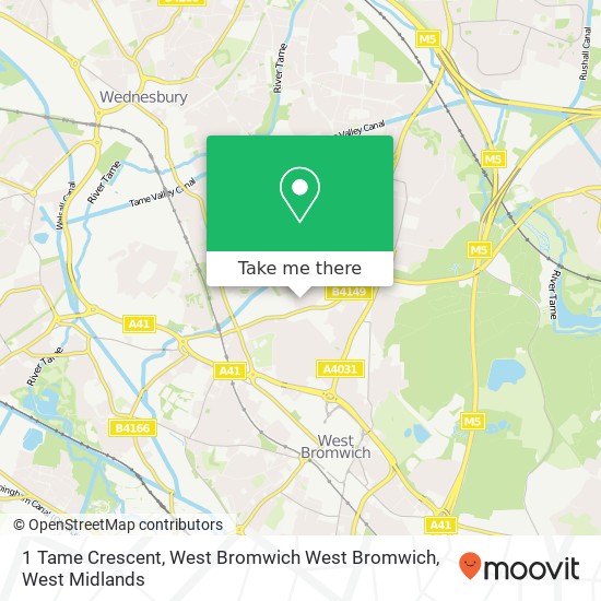 1 Tame Crescent, West Bromwich West Bromwich map