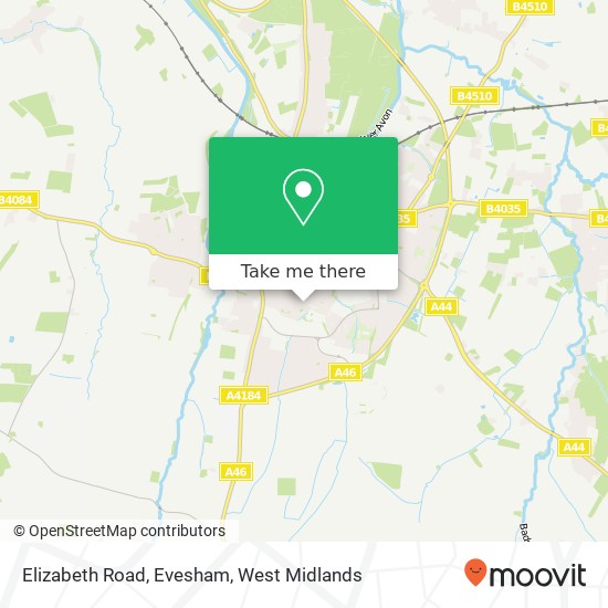 Elizabeth Road, Evesham map