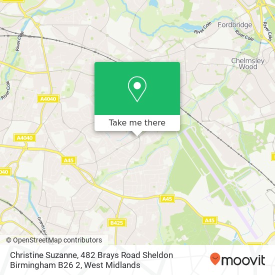 Christine Suzanne, 482 Brays Road Sheldon Birmingham B26 2 map