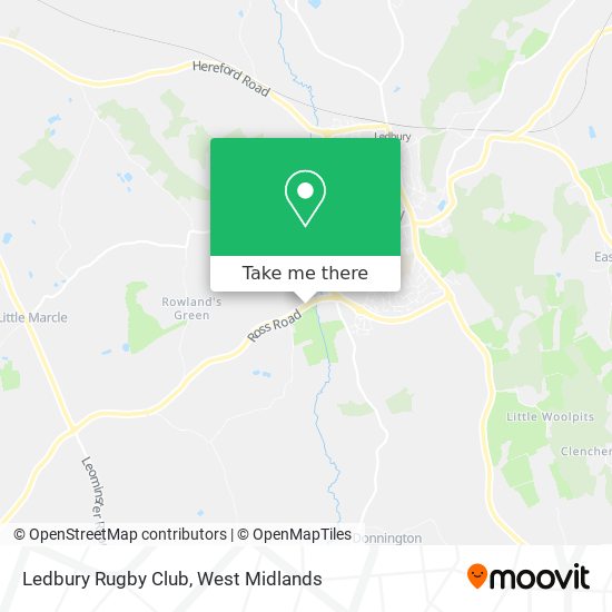 Ledbury Rugby Club map