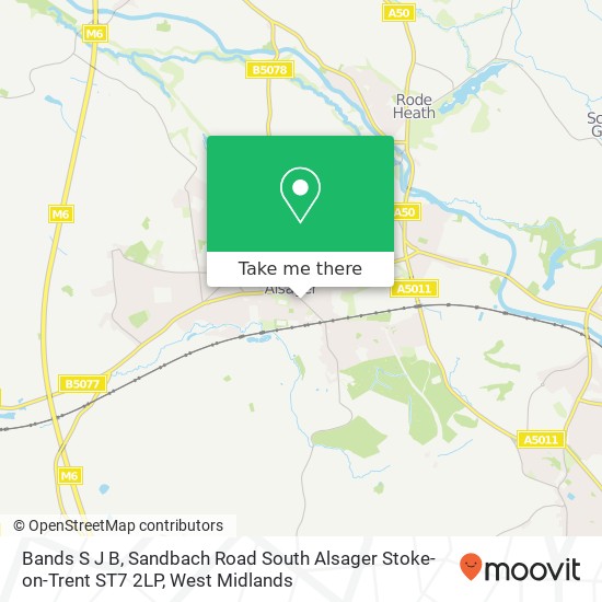 Bands S J B, Sandbach Road South Alsager Stoke-on-Trent ST7 2LP map