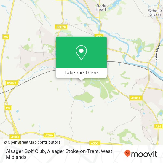 Alsager Golf Club, Alsager Stoke-on-Trent map