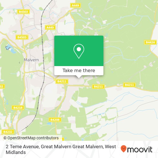2 Teme Avenue, Great Malvern Great Malvern map