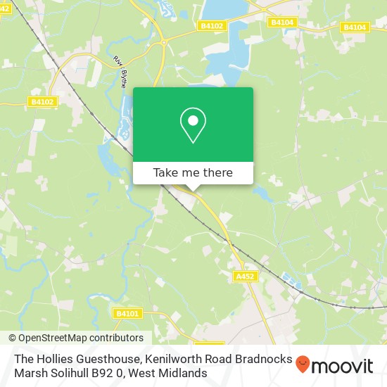The Hollies Guesthouse, Kenilworth Road Bradnocks Marsh Solihull B92 0 map