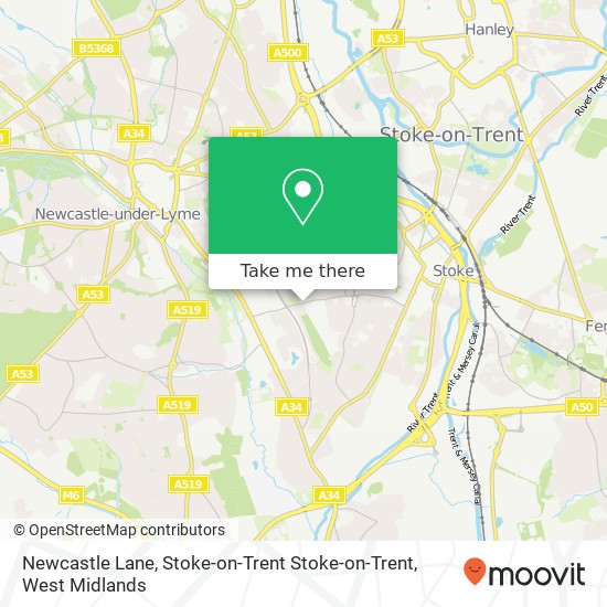 Newcastle Lane, Stoke-on-Trent Stoke-on-Trent map