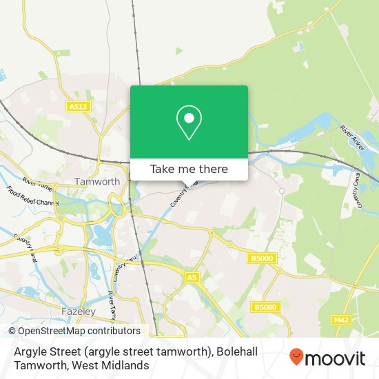 Argyle Street (argyle street tamworth), Bolehall Tamworth map