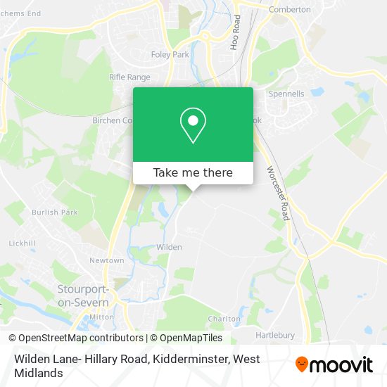 Wilden Lane- Hillary Road, Kidderminster map