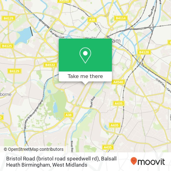 Bristol Road (bristol road speedwell rd), Balsall Heath Birmingham map