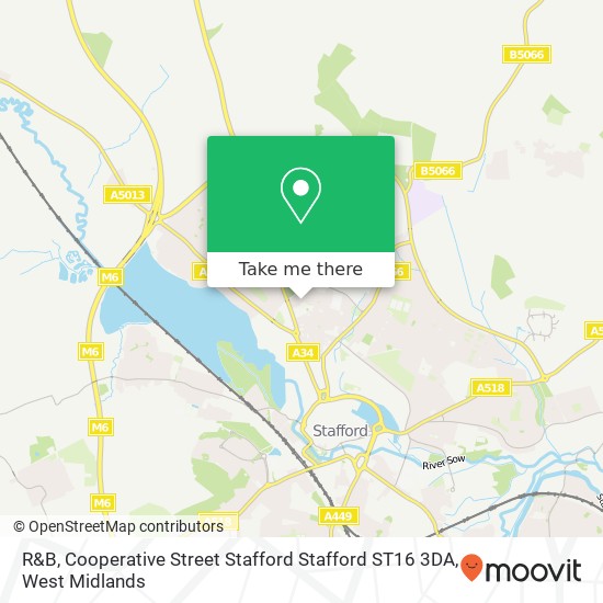 R&B, Cooperative Street Stafford Stafford ST16 3DA map