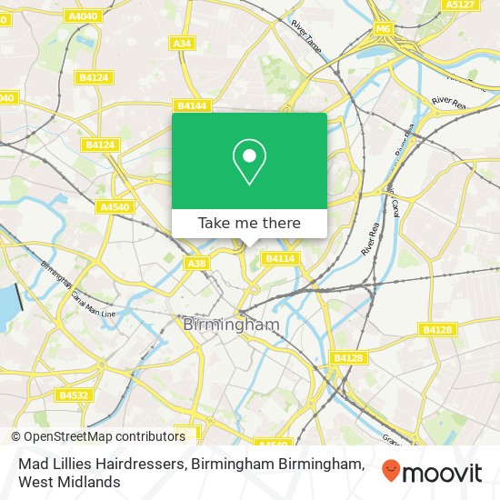 Mad Lillies Hairdressers, Birmingham Birmingham map