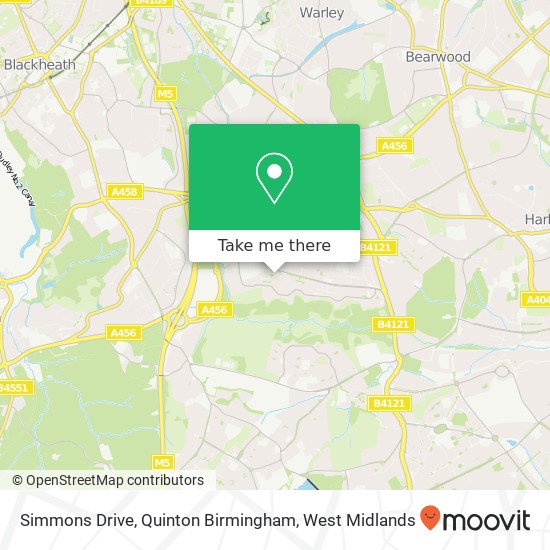 Simmons Drive, Quinton Birmingham map