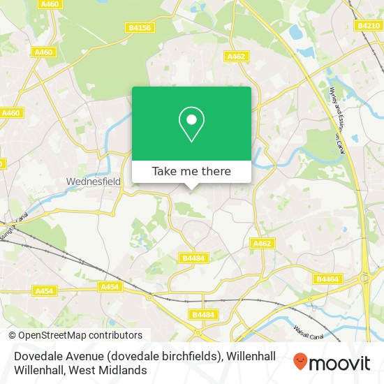 Dovedale Avenue (dovedale birchfields), Willenhall Willenhall map