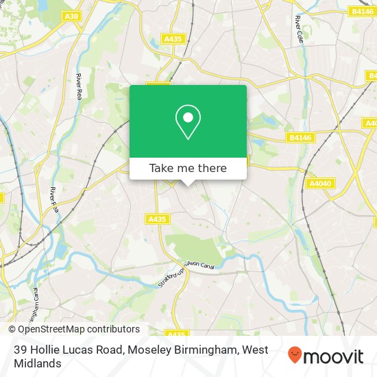 39 Hollie Lucas Road, Moseley Birmingham map