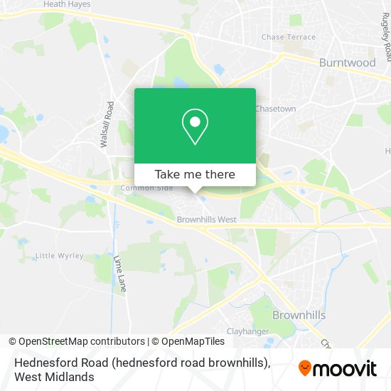 Hednesford Road (hednesford road brownhills) map