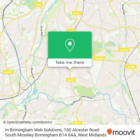 In Birmingham Web Solutions, 150 Alcester Road South Moseley Birmingham B14 6AA map