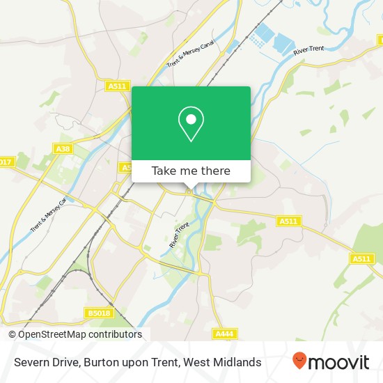 Severn Drive, Burton upon Trent map