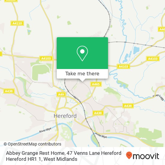Abbey Grange Rest Home, 47 Venns Lane Hereford Hereford HR1 1 map