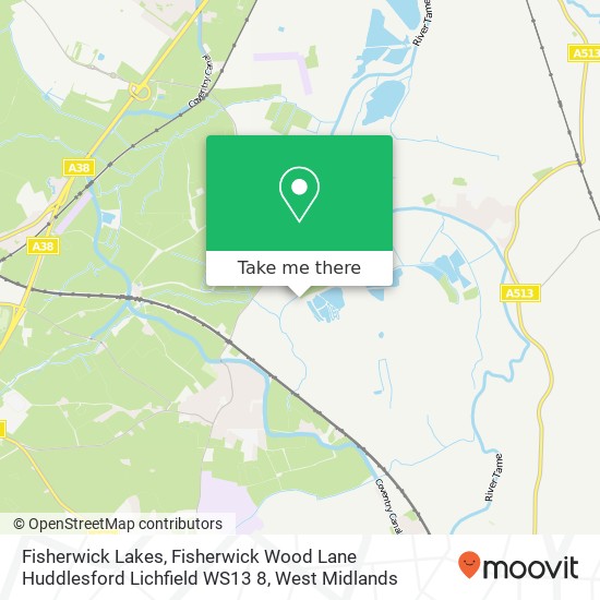 Fisherwick Lakes, Fisherwick Wood Lane Huddlesford Lichfield WS13 8 map