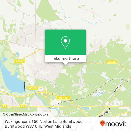 Wakingdream, 150 Norton Lane Burntwood Burntwood WS7 0HE map