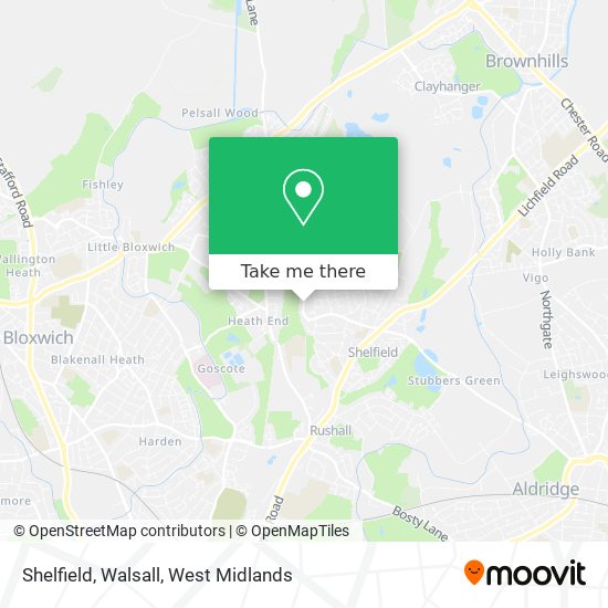 Shelfield, Walsall map