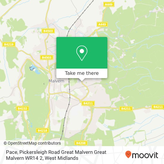 Pace, Pickersleigh Road Great Malvern Great Malvern WR14 2 map