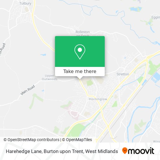 Harehedge Lane, Burton upon Trent map