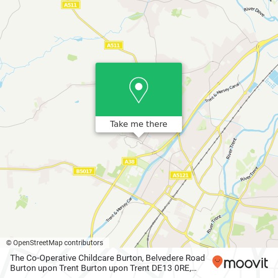 The Co-Operative Childcare Burton, Belvedere Road Burton upon Trent Burton upon Trent DE13 0RE map