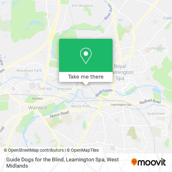 Guide Dogs for the Blind, Leamington Spa map