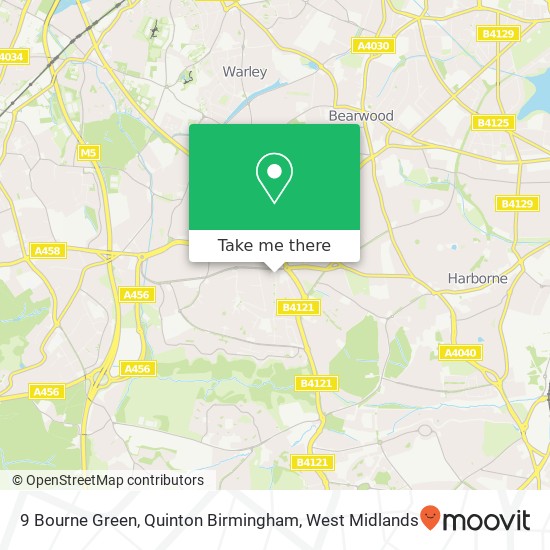 9 Bourne Green, Quinton Birmingham map