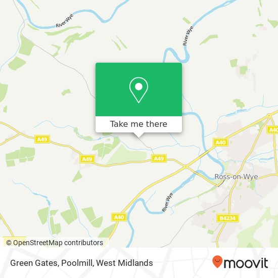 Green Gates, Poolmill map