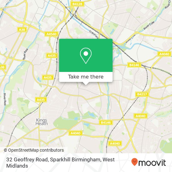 32 Geoffrey Road, Sparkhill Birmingham map