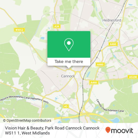 Vision Hair & Beauty, Park Road Cannock Cannock WS11 1 map