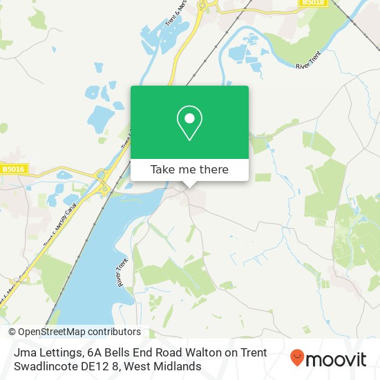 Jma Lettings, 6A Bells End Road Walton on Trent Swadlincote DE12 8 map
