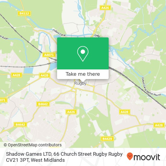 Shadow Games LTD, 66 Church Street Rugby Rugby CV21 3PT map