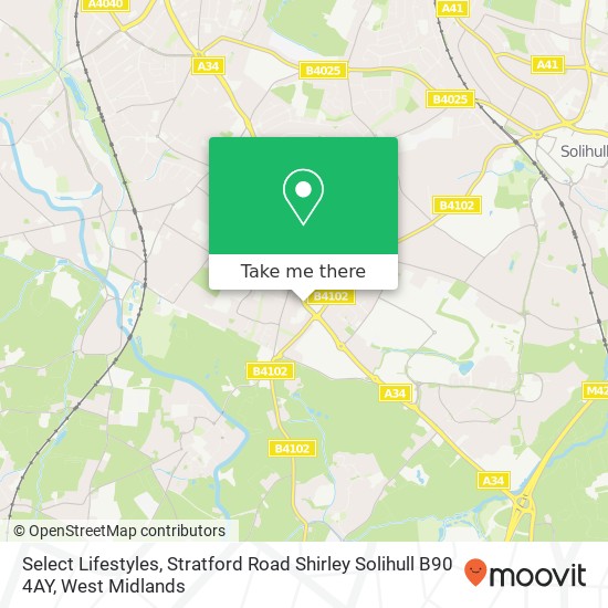 Select Lifestyles, Stratford Road Shirley Solihull B90 4AY map