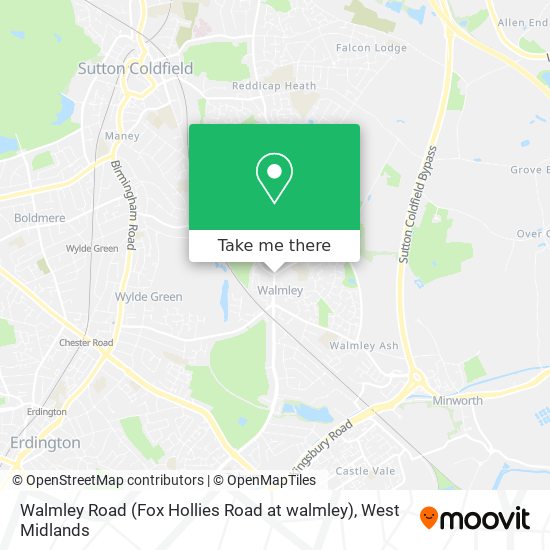Walmley Road (Fox Hollies Road at walmley) map