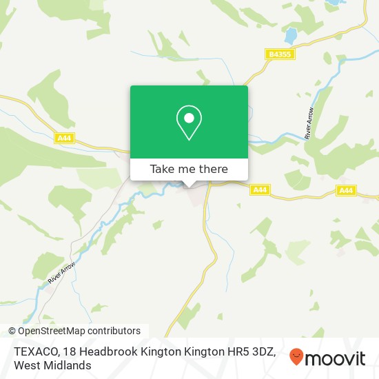 TEXACO, 18 Headbrook Kington Kington HR5 3DZ map