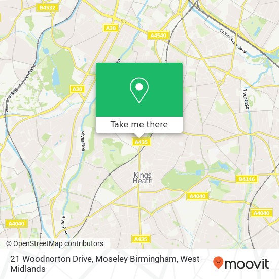 21 Woodnorton Drive, Moseley Birmingham map