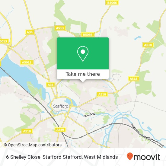 6 Shelley Close, Stafford Stafford map