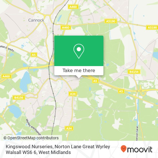 Kingswood Nurseries, Norton Lane Great Wyrley Walsall WS6 6 map