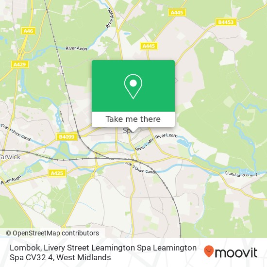Lombok, Livery Street Leamington Spa Leamington Spa CV32 4 map