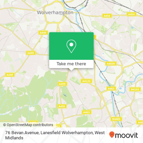 76 Bevan Avenue, Lanesfield Wolverhampton map