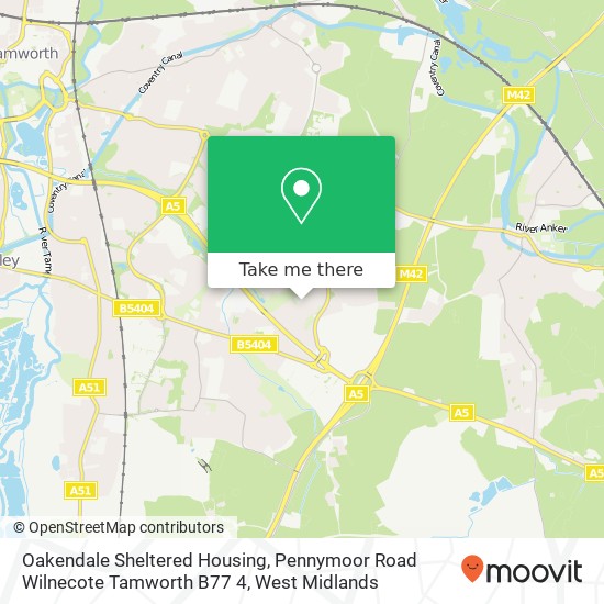 Oakendale Sheltered Housing, Pennymoor Road Wilnecote Tamworth B77 4 map