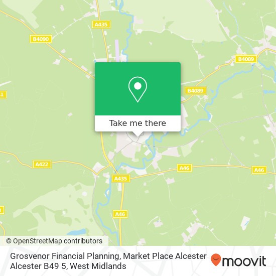 Grosvenor Financial Planning, Market Place Alcester Alcester B49 5 map