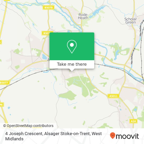 4 Joseph Crescent, Alsager Stoke-on-Trent map