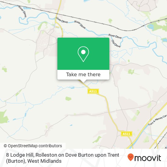 8 Lodge Hill, Rolleston on Dove Burton upon Trent map