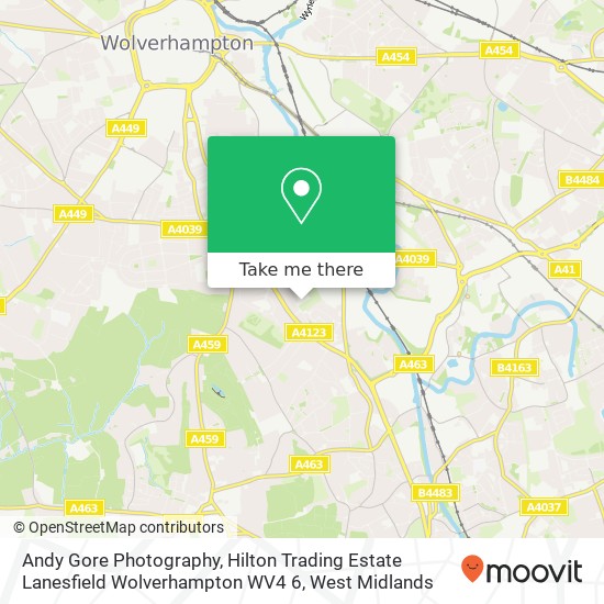 Andy Gore Photography, Hilton Trading Estate Lanesfield Wolverhampton WV4 6 map