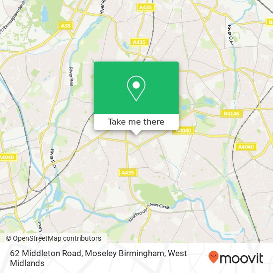 62 Middleton Road, Moseley Birmingham map