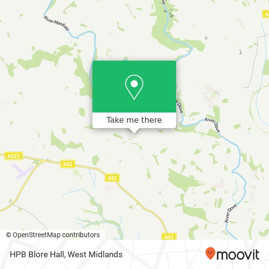 HPB Blore Hall, Blore Ashbourne map