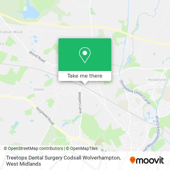 Treetops Dental Surgery Codsall Wolverhampton map